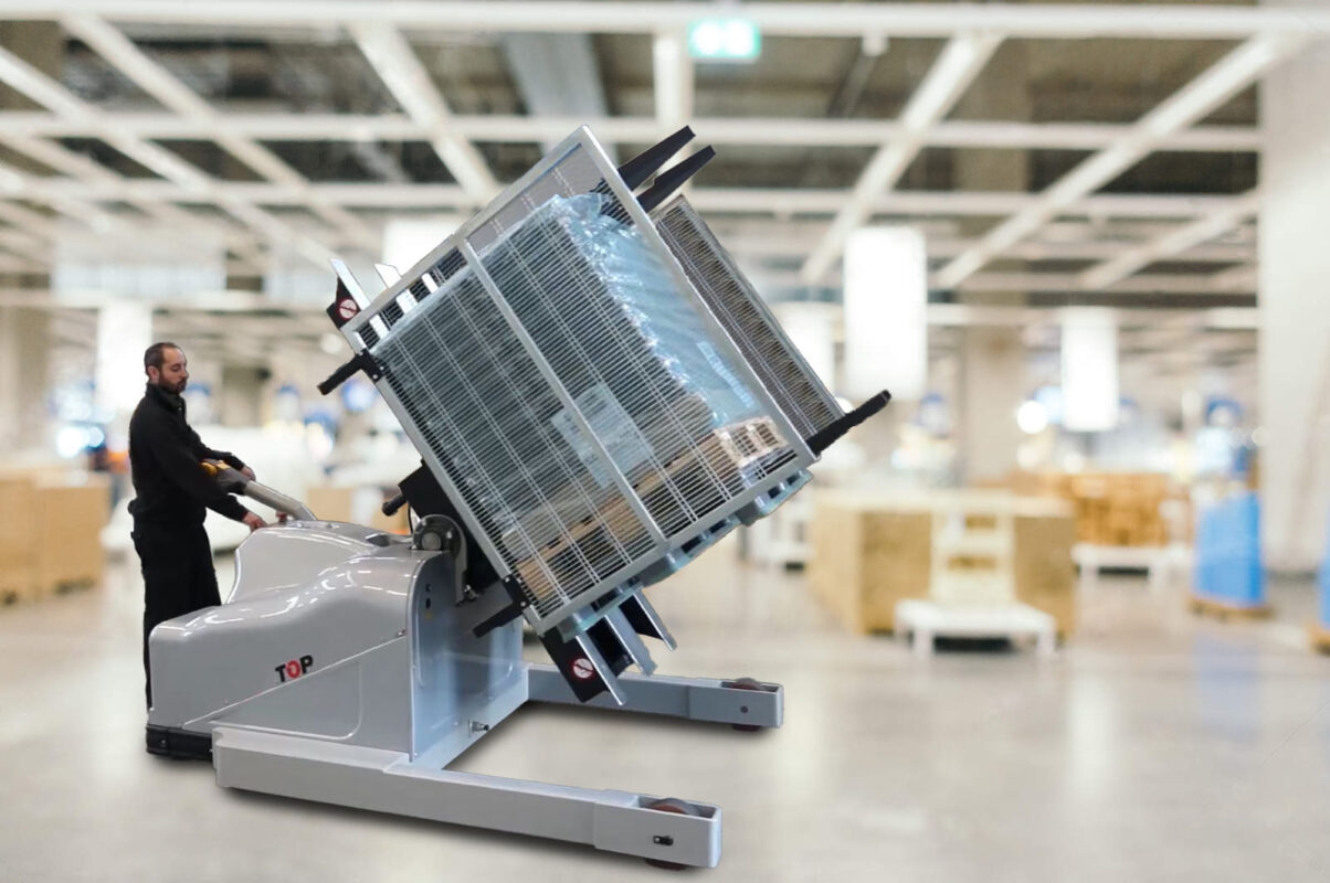 Pallet handling portable pallet inverter