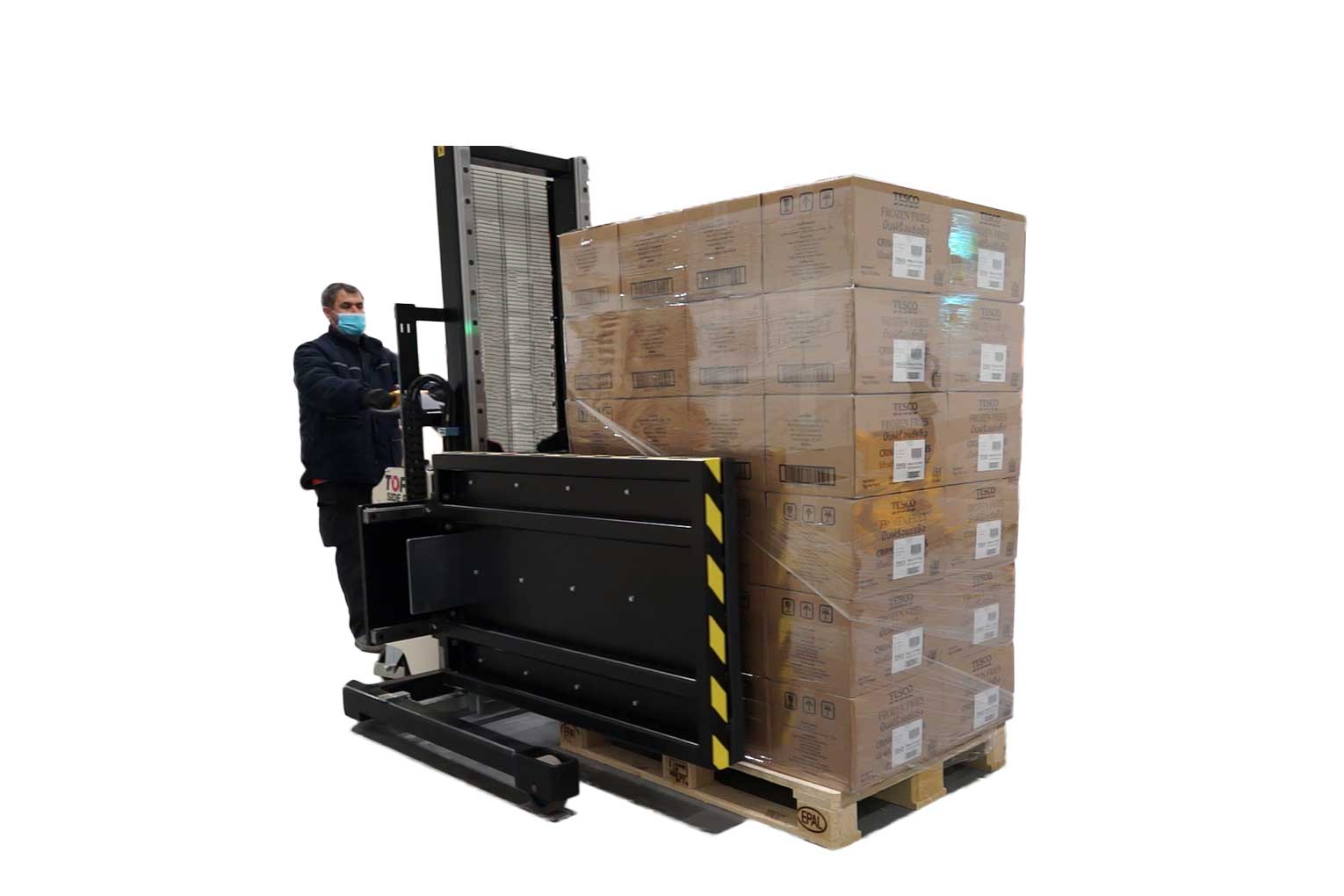 Image of a layer picker forklift attachment