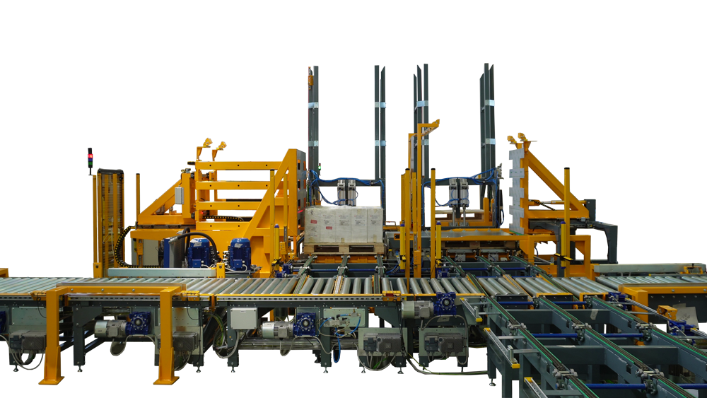 Automatic pallet exchanger in action for efficient pallet handling